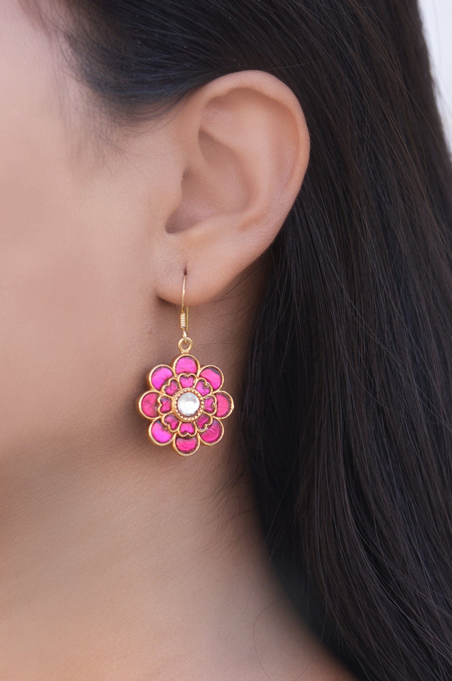 Silvernika Sun-kissed Flower Drops Earrings Gold Plated