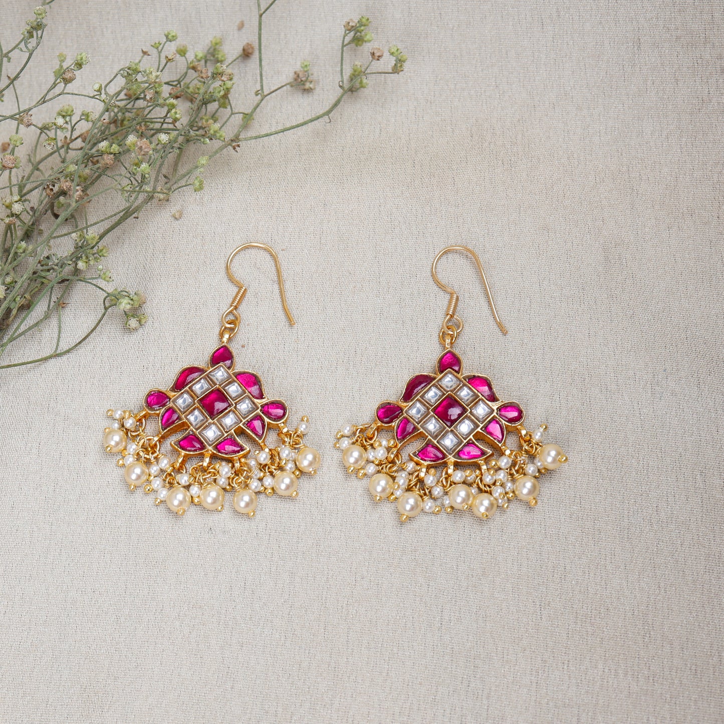 Silvernika 92.5 Silver Gold Plated Earrings