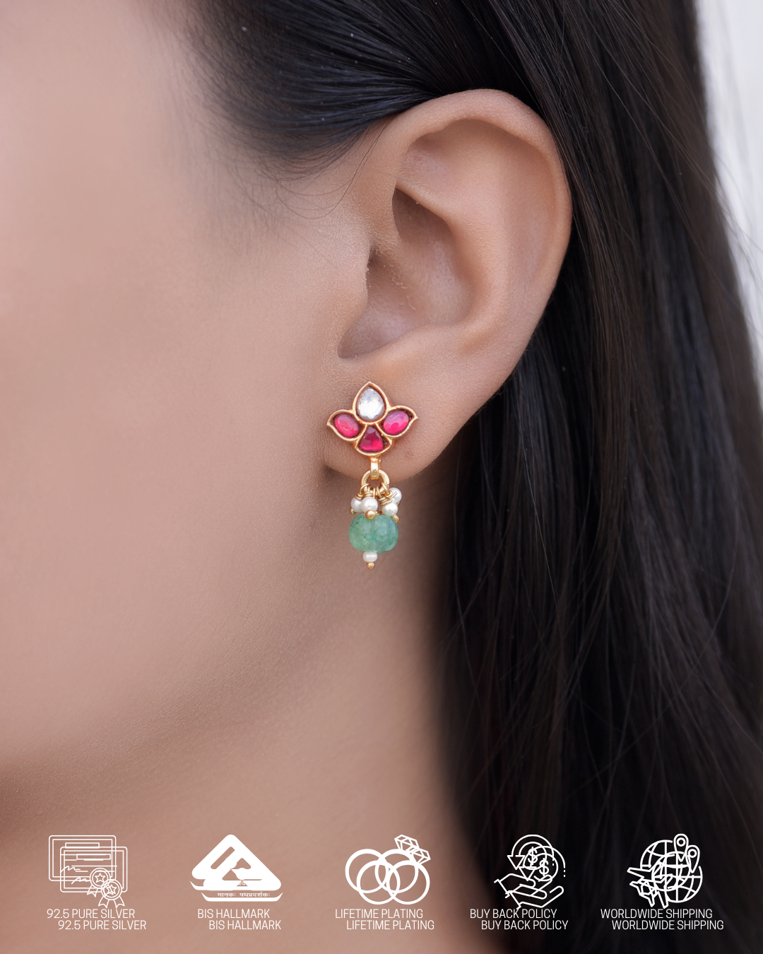 Silvernika Gold Plated Studs Earring