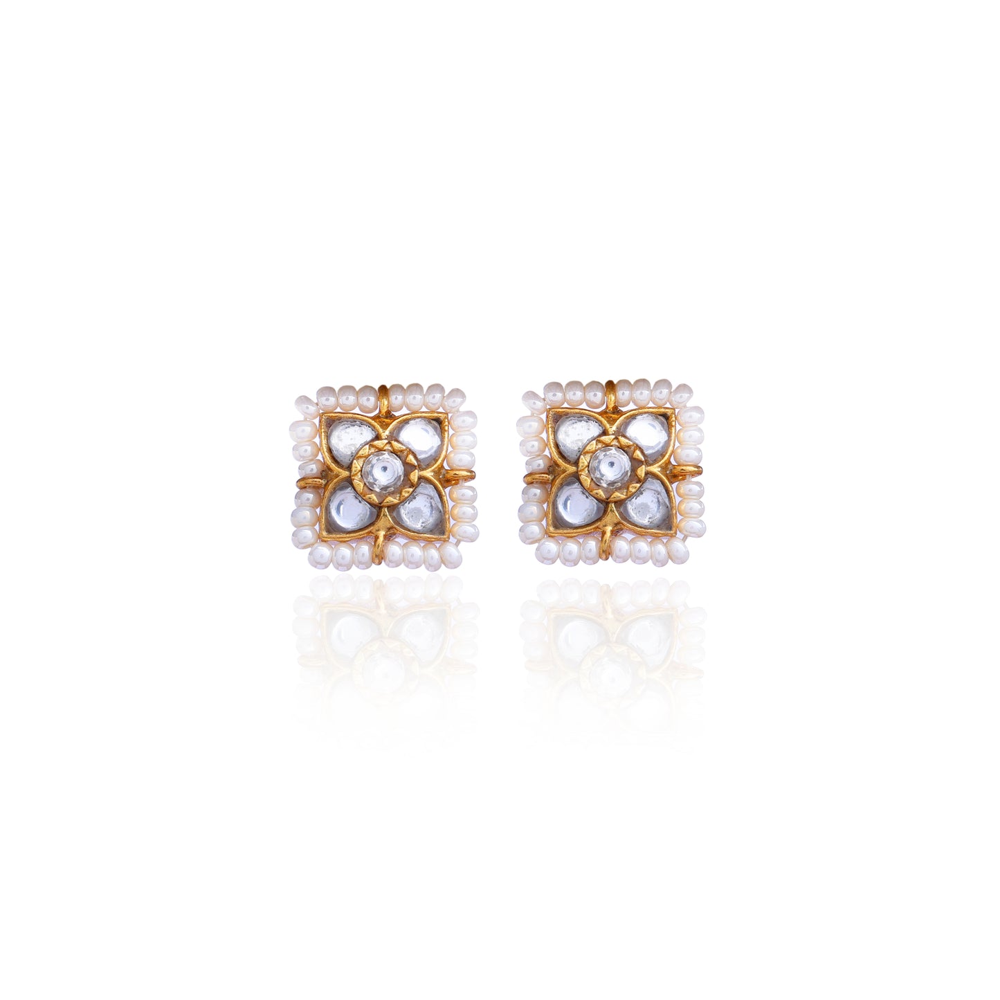Silvernika Kundan Silver Studs
