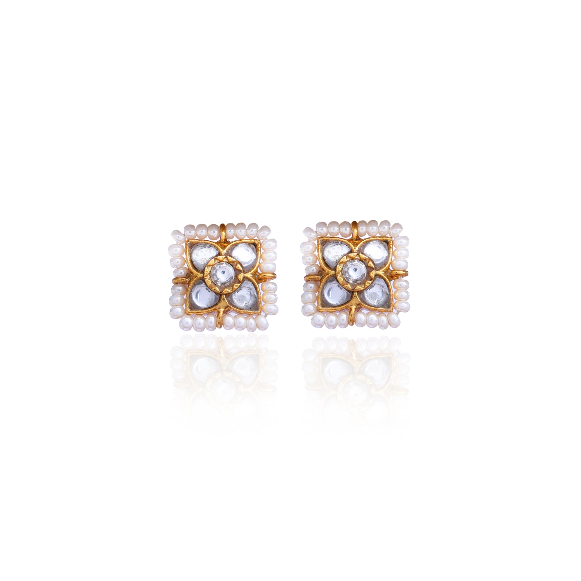 Silvernika Kundan Silver Studs