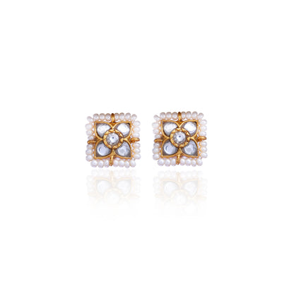 Silvernika Kundan Silver Studs