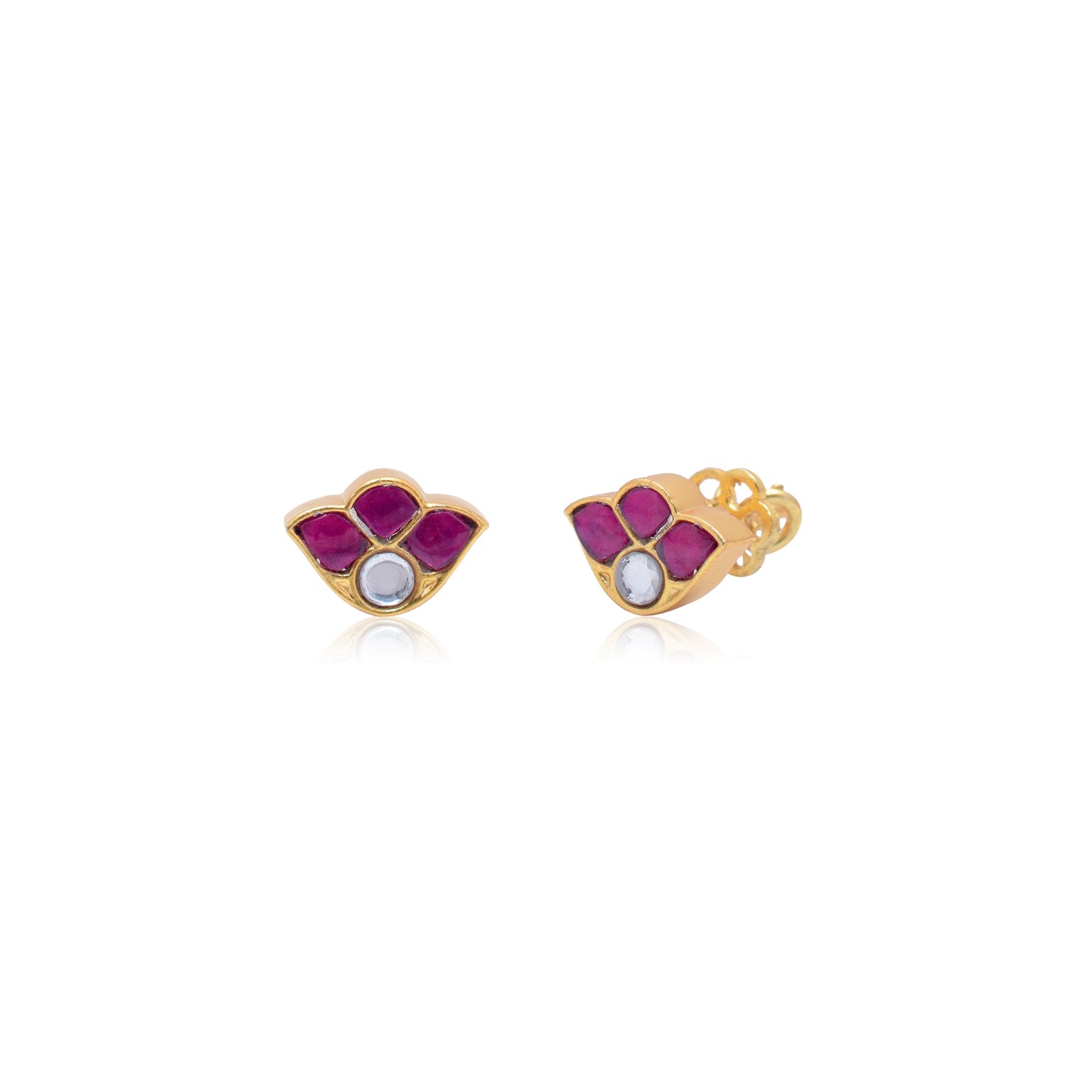 Silvernika Minimal Pink Stone Earrings