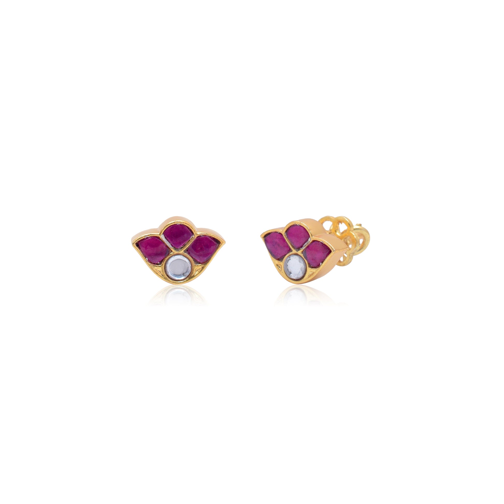 Silvernika Minimal Pink Stone Earrings