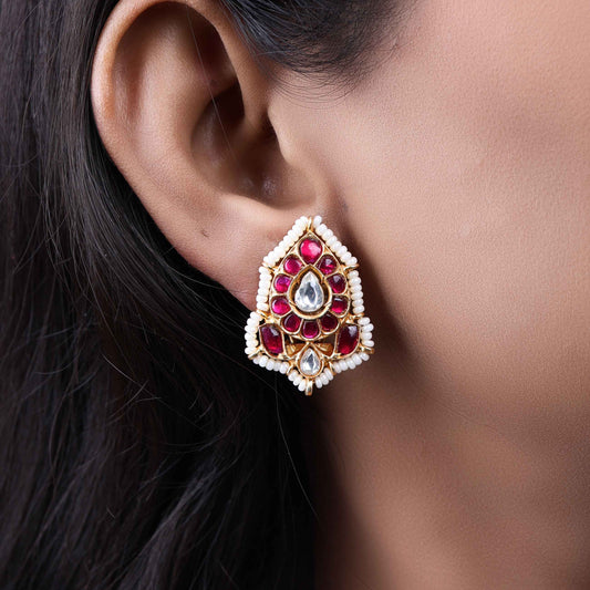 Silvernika polki stud earrings 