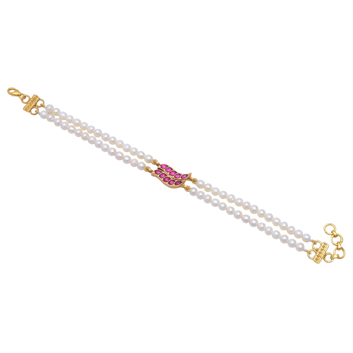 Silvernika Silver white moti bracelet