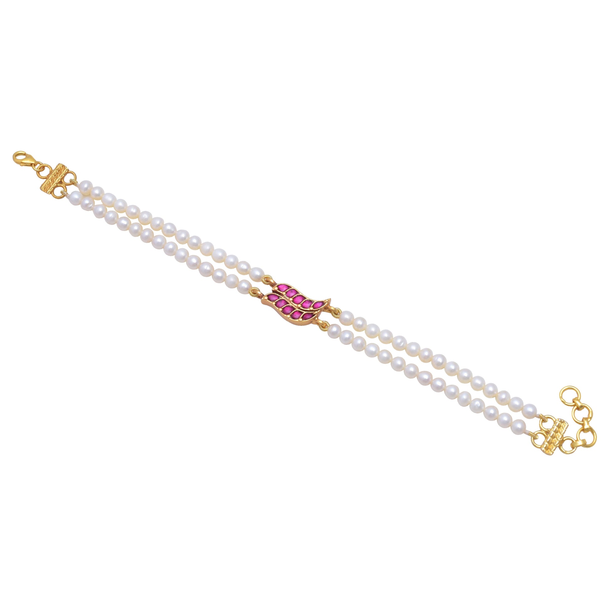 Silvernika Silver white moti bracelet