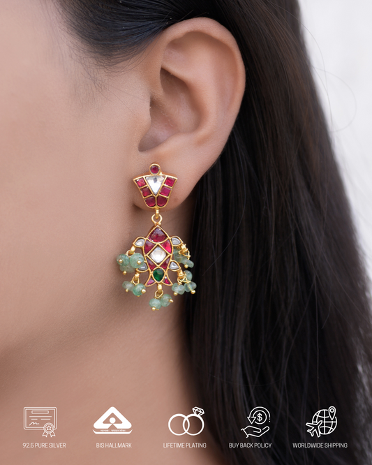 Silver Gold Plated Earrings 