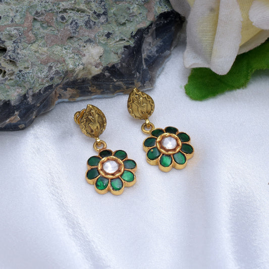 Silvernika GREEN&WHITE SILVER EARRINGS