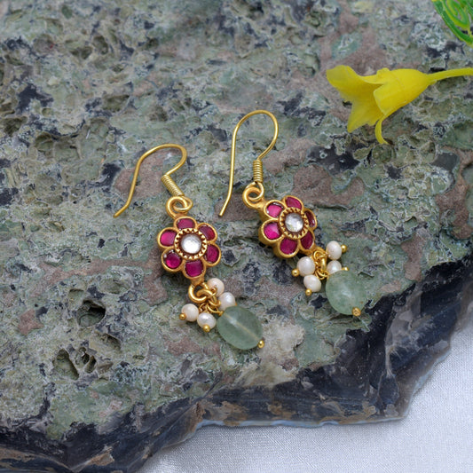 Silvernika Silver Gold Plated Earrings