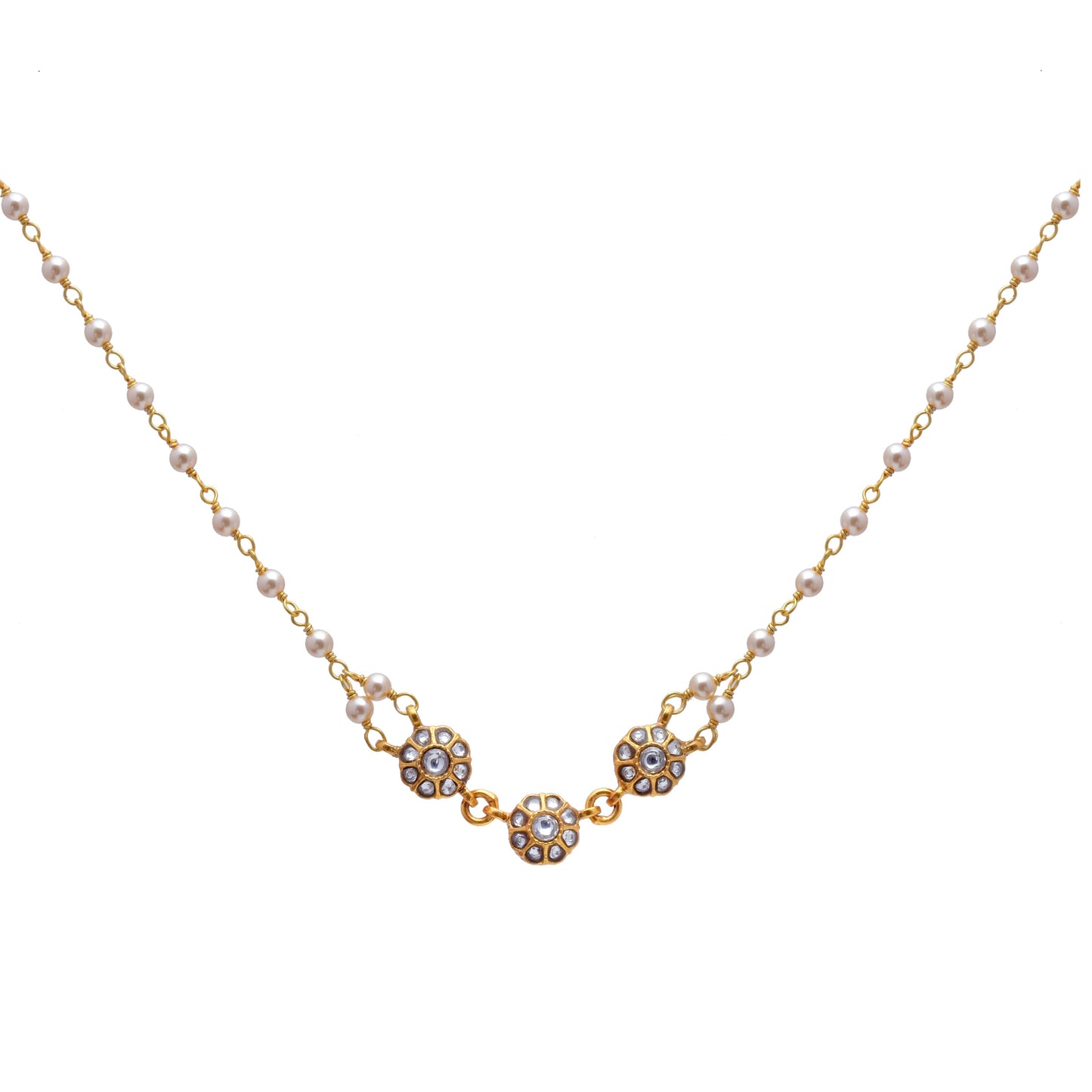 Silvernika Silver white stone necklace