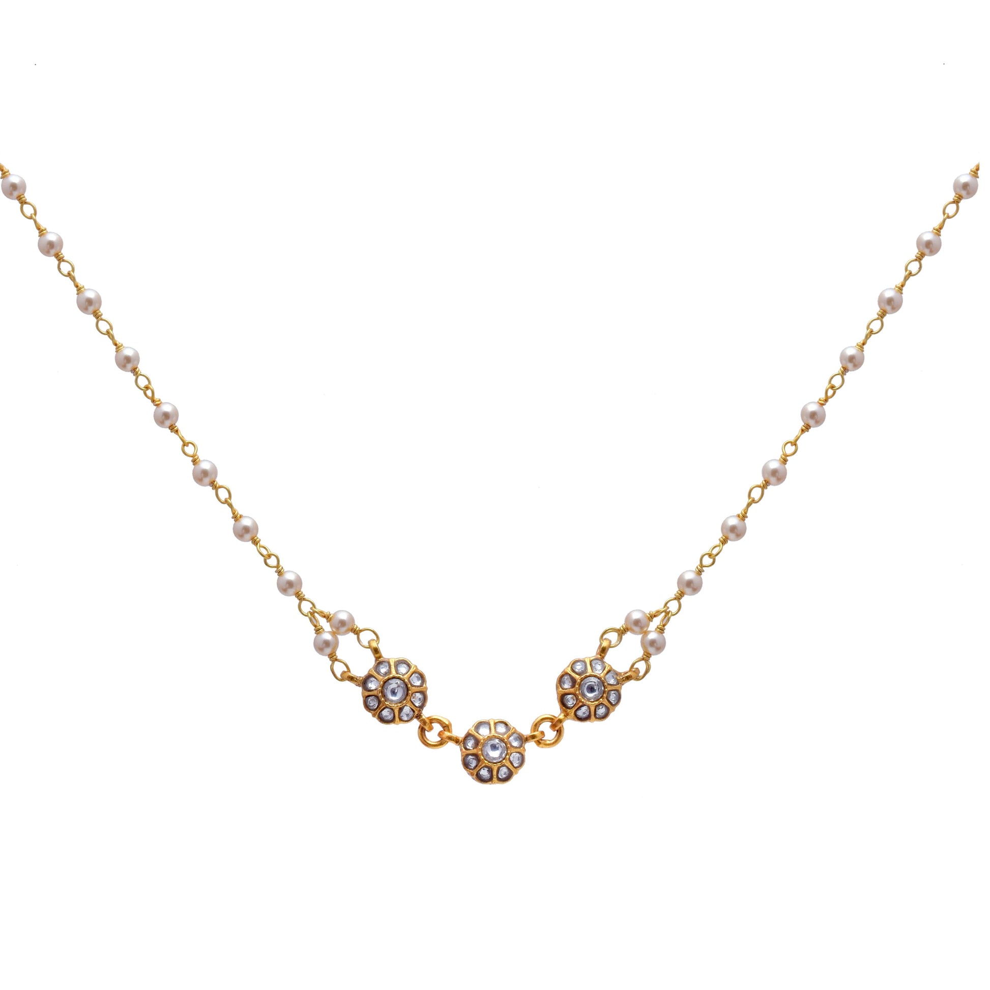 Silvernika Silver white stone necklace