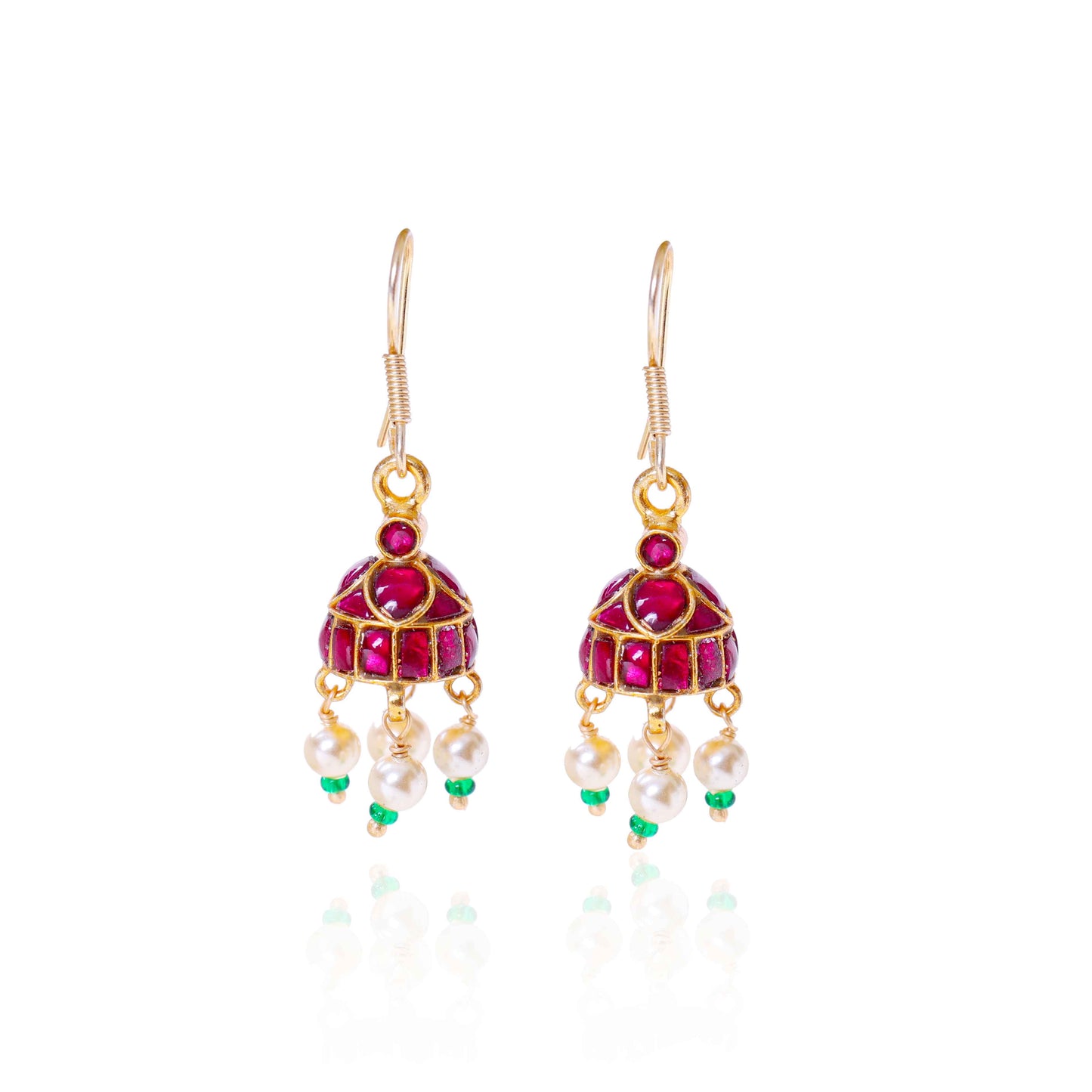 Silvernika kundan jhumki earrings 