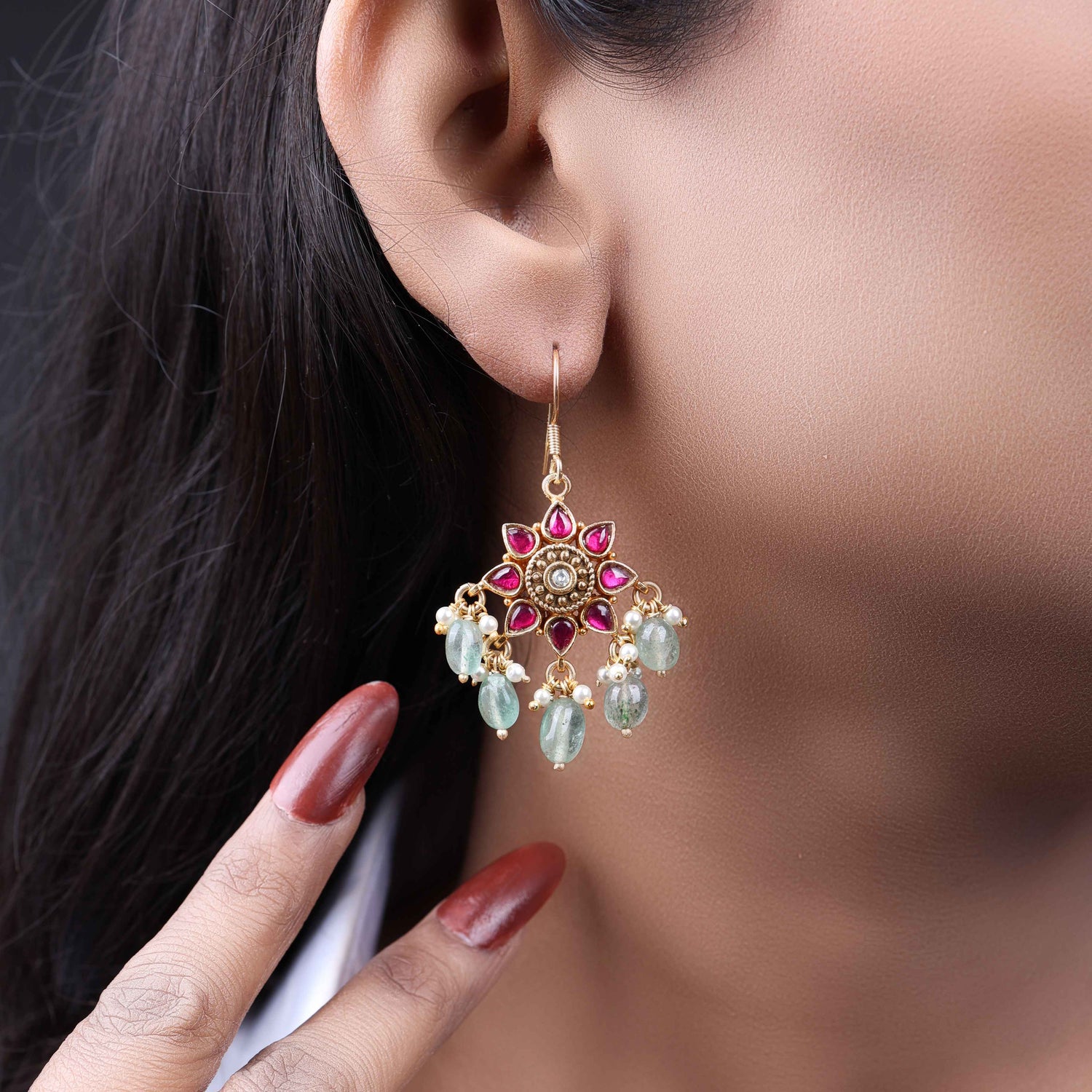 Silvernika floral drop earrings 