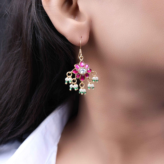 Silvernika kundan earrings 