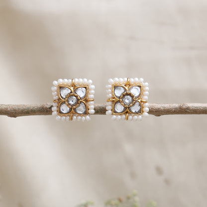 Silvernika Kundan Silver Studs