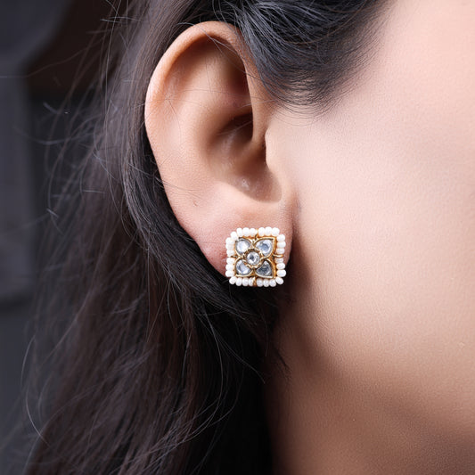 Silvernika Kundan Silver Studs