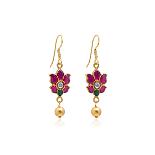 Silvernika CLASSY PINK STONE EARRING