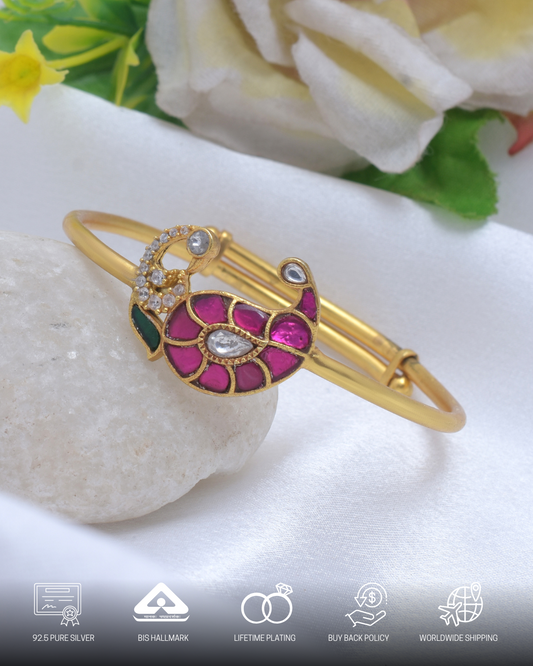 Silvernika Peacock design silver bracelet