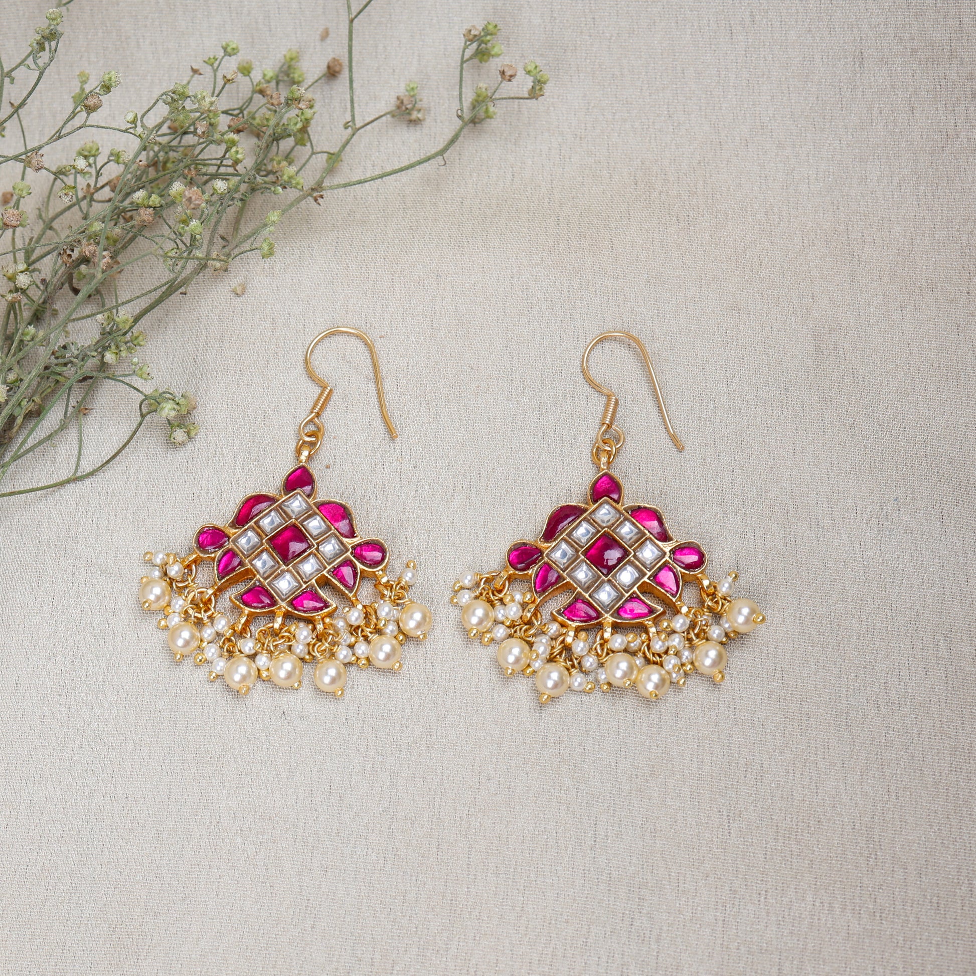 Silvernika 92.5 Silver Gold Plated Earrings