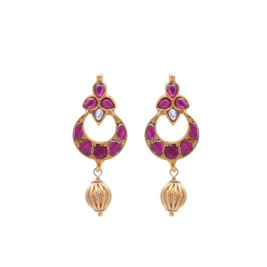 Silvernika PINK GEMSTONE SIMPLE EARRING