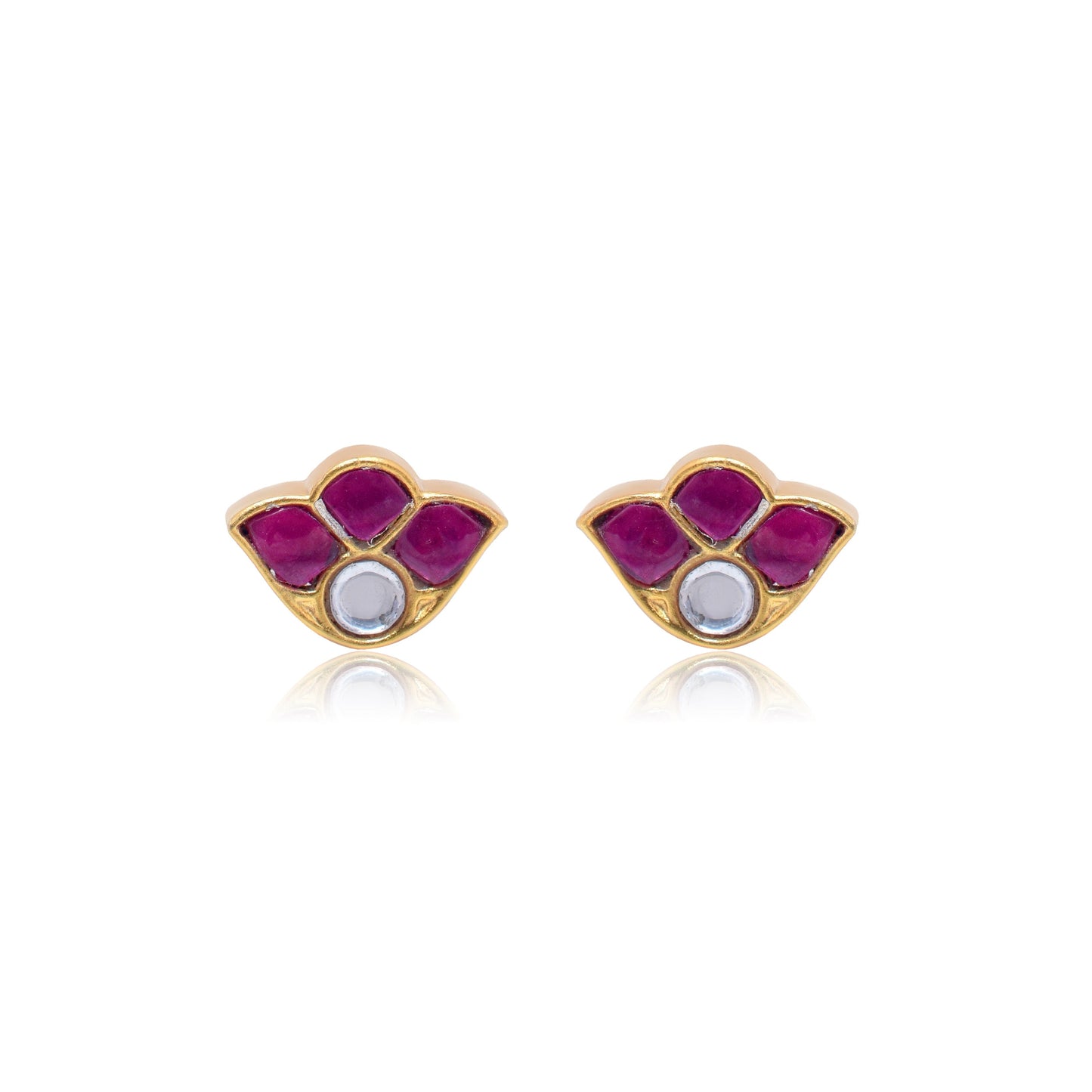 Silvernika Minimal Pink Stone Earrings