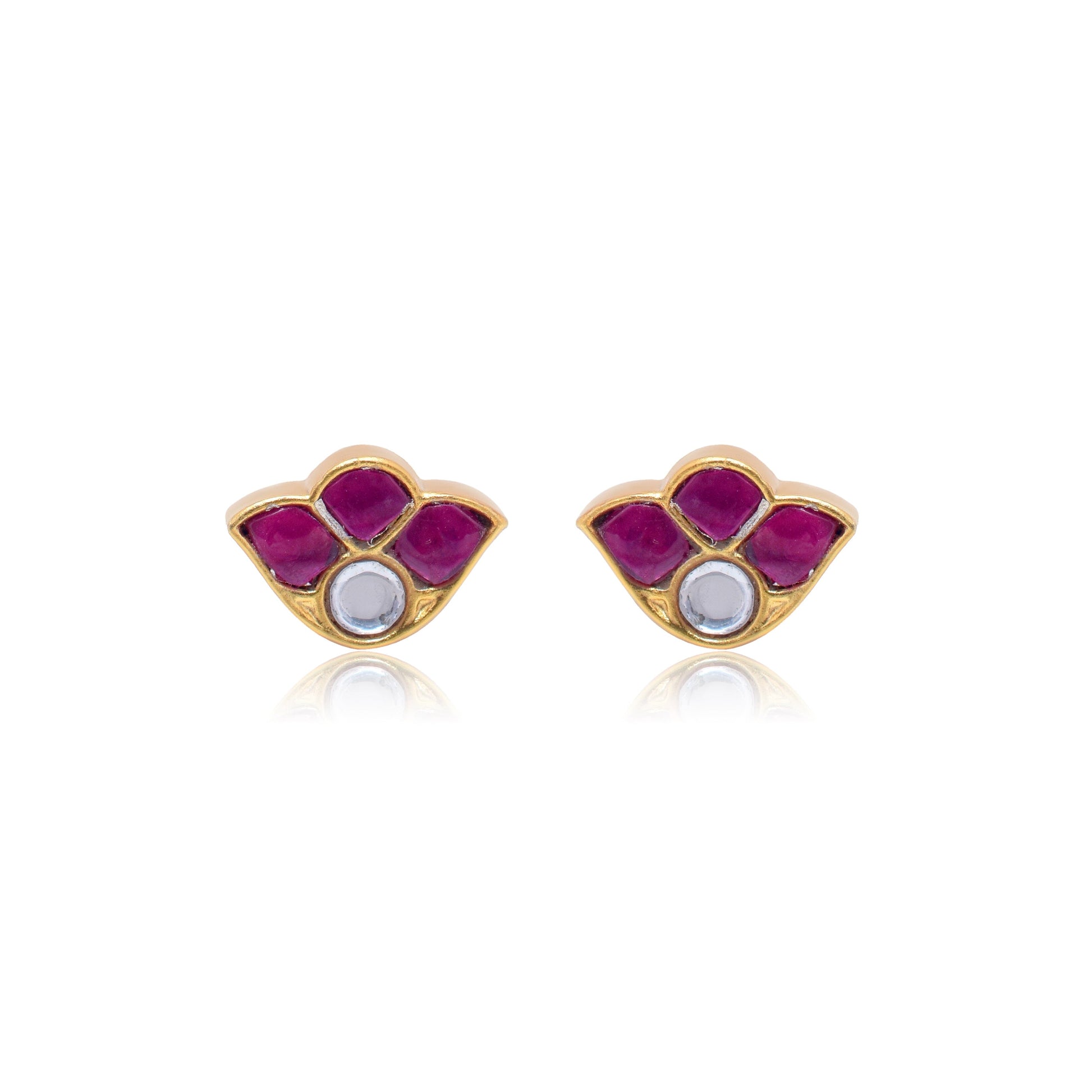 Silvernika Minimal Pink Stone Earrings