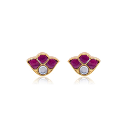 Silvernika Minimal Pink Stone Earrings