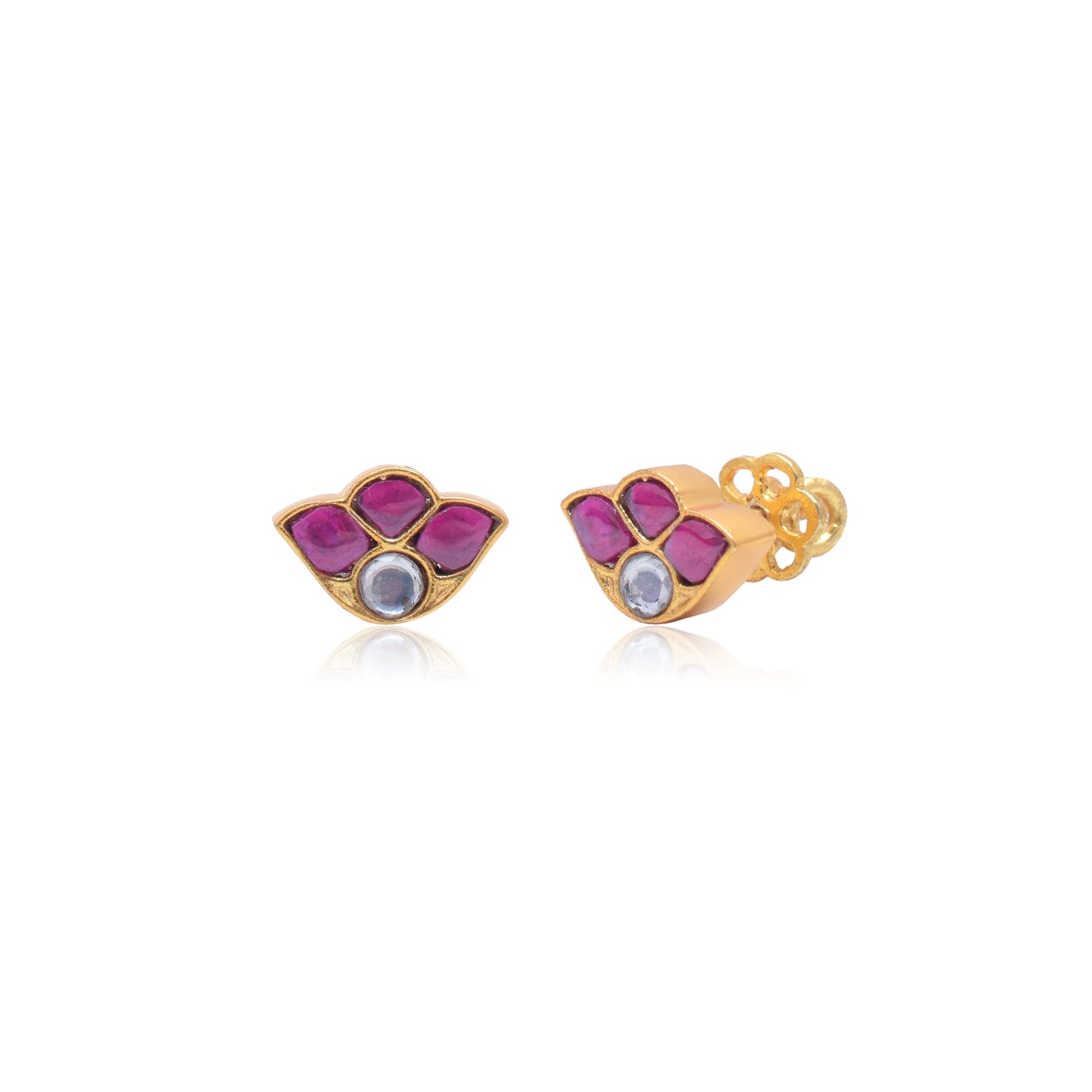 Silvernika Minimal Pink Stone Earrings