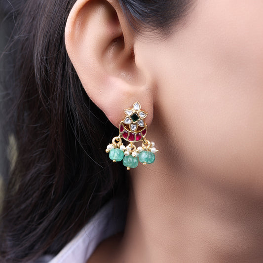 Silvernika 92.5 Silver Gold Plated Chandbali