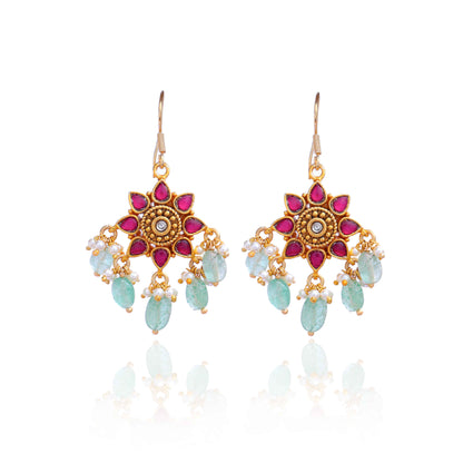 Silvernika floral design drop earrings
